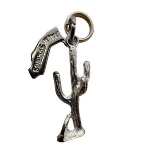 Vintage Palm Springs California Saguaro Cactus Charm‎ Nickel Silver Souvenir